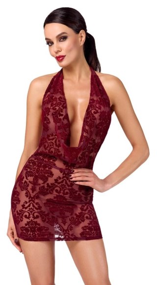 Noir Handmade Kink Royal Sukienka Mini Czerwona Transparentna L
