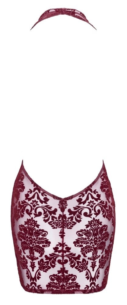 Noir Handmade Kink Royal sukienka mini transparentna bordowa S
