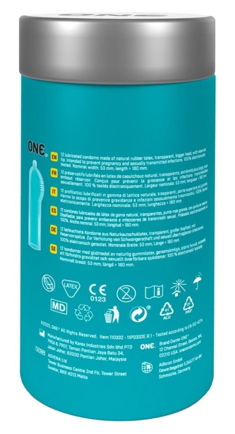 ONE Pleasure Plus 12 szt. - prezerwatywy z anatomiczną końcowką