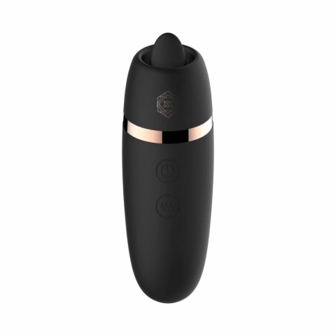 Rosy Gold Licking Stimulator Black - Elegancka maszyna intymna z etui