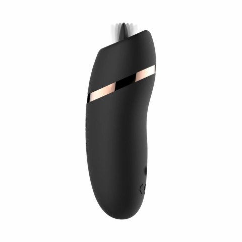 Rosy Gold Licking Stimulator Black - Elegancka maszyna intymna z etui