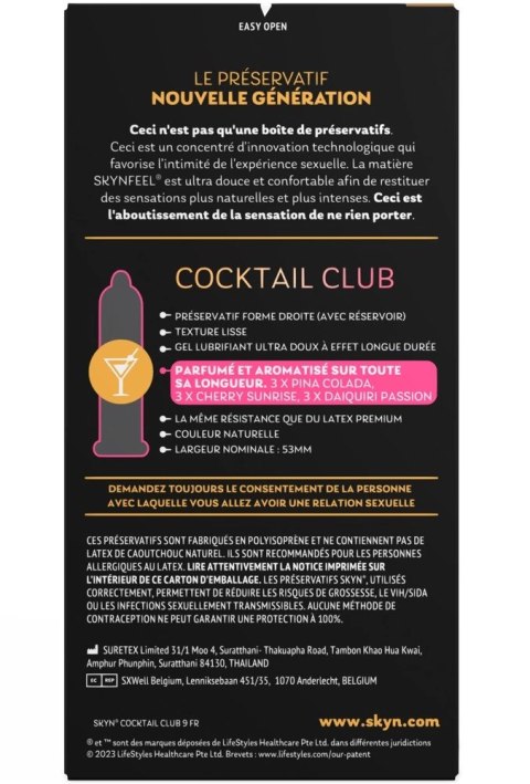 SKYN Cocktail Club 9s - Prezerwatywy bez lateksu, mix zapachow