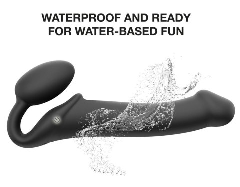 Strap-on-me Vibrating Bendable Strap-On M Czarny, 3 silniki, silikon