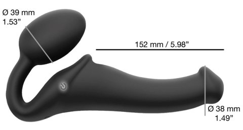 Strap-on-me Vibrating Bendable Strap-On M Czarny, 3 silniki, silikon