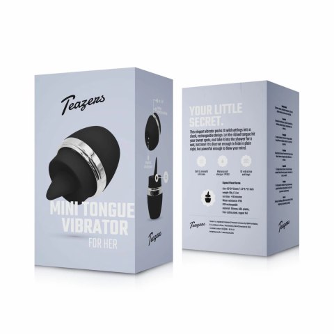 Teazers Mini Tongue Vibrator Black - kompaktowy masażer silikonowy USB