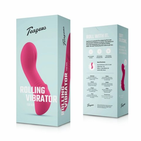 Teazers Rolling Mini Wibrator Masażer - Malinowy Roż, Kompaktowy Design