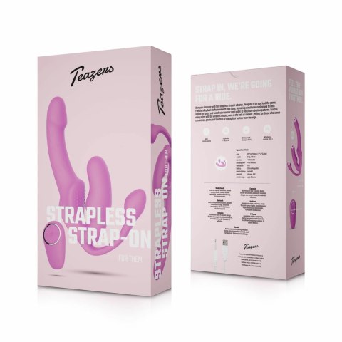 Teazers Strapless Strap-On Pink - System bezpaskowy z wibracjami i pilotem