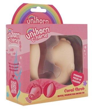 Unihorn C-Horse Coral Throb silikonowy masażer dwusilnikowy 15 cm rożowy