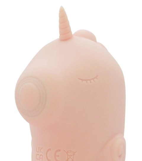 Unihorn C-Horse Coral Throb silikonowy masażer dwusilnikowy 15 cm rożowy