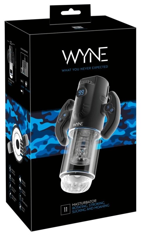 WYNE Model 11 automatyczna maszyna intymna z funkcją dźwięku, czarna