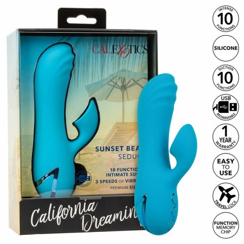 CalExotics Sunset Beach Seducer stymulator 10 trybow, silikon niebieski