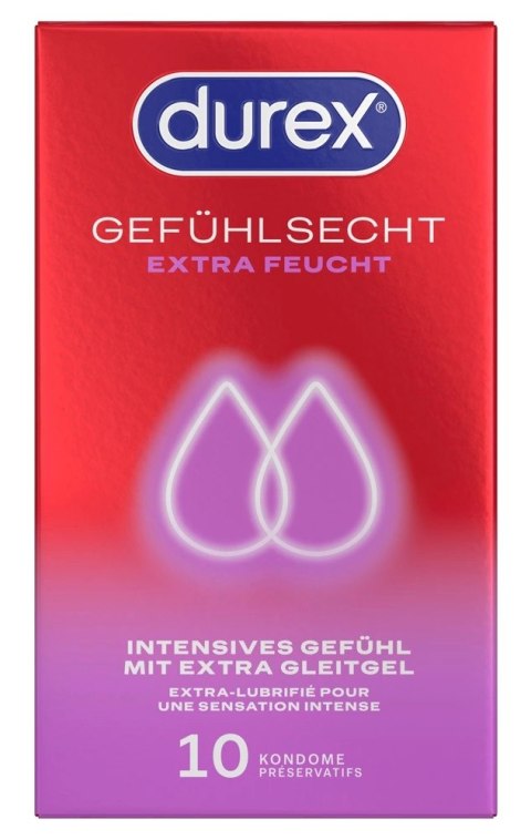 Durex Gefuhlsecht Extra Feucht 10 szt. anatomiczne, silnie nawilżane