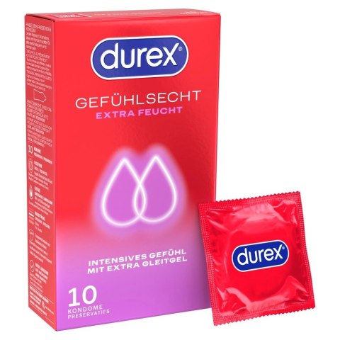 Durex Gefuhlsecht Extra Feucht 10 szt. anatomiczne, silnie nawilżane