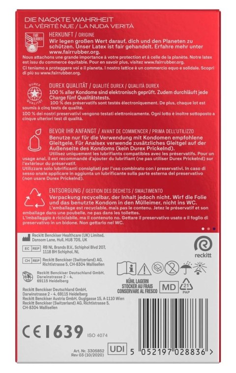 Durex Gefuhlsecht Extra Feucht 10 szt. anatomiczne, silnie nawilżane