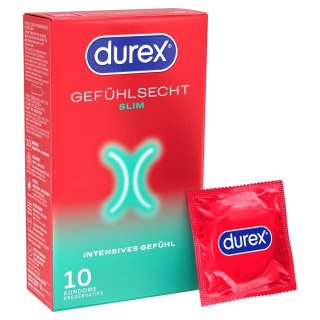 Durex Gefuhlsecht Slim 10 szt. anatomiczne prezerwatywy, slim fit
