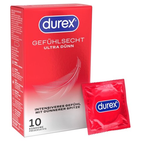 Durex Gefuhlsecht Ultra Dunn 10 szt. prezerwatywy ultracienkie 56 mm