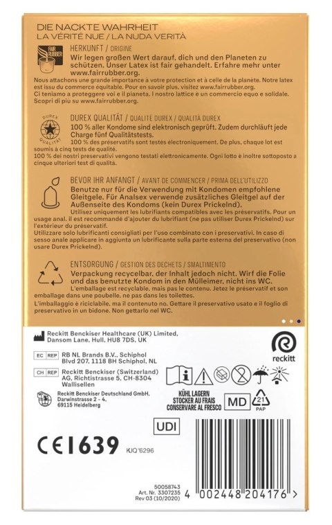 Durex Hautnah Extra Feucht 10 szt. - ultracienkie, silnie nawilżane