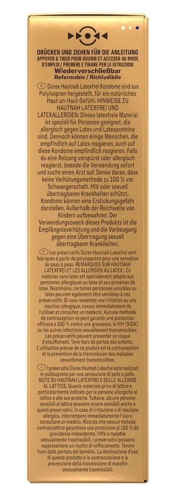 Durex Hautnah Latexfrei 10 szt. anatomiczne prezerwatywy bez lateksu