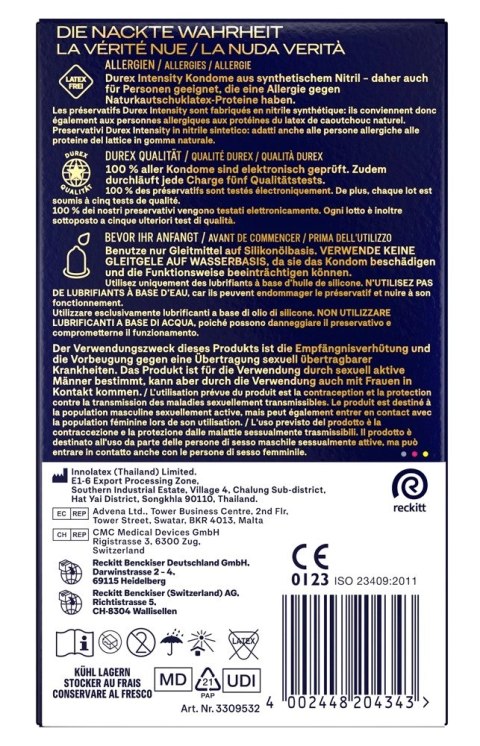 Durex Intensity 8 szt. ultracienkie prezerwatywy bez lateksu, nitrilowe