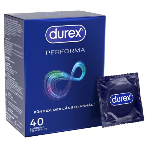 Durex Performa 40 szt. - anatomiczne prezerwatywy z opoźniającym żelem