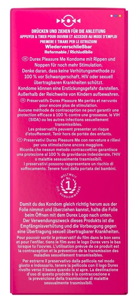 Durex Pleasure Me 40 szt. - prezerwatywy z teksturowaną powierzchnią