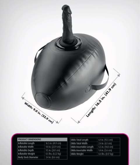 Fetish Fantasy Series Body Dock Love Ball - poduszka z mocowaniem, czarna