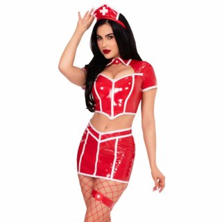 Leg Avenue Red Alert Nurse Costume czerwony komplet przebierany S