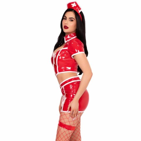 Leg Avenue Red Alert Nurse Costume czerwony komplet przebierany S