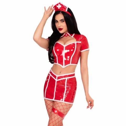 Leg Avenue Red Alert Nurse Costume czerwony komplet przebranie M