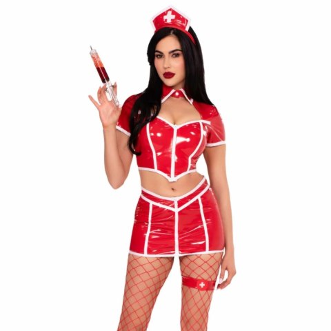 Leg Avenue Red Alert Nurse Costume czerwony komplet przebranie M