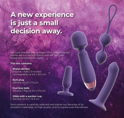 Magic Shiver Zestaw Intymny Feminine 4w1 - silikon, fioletowy