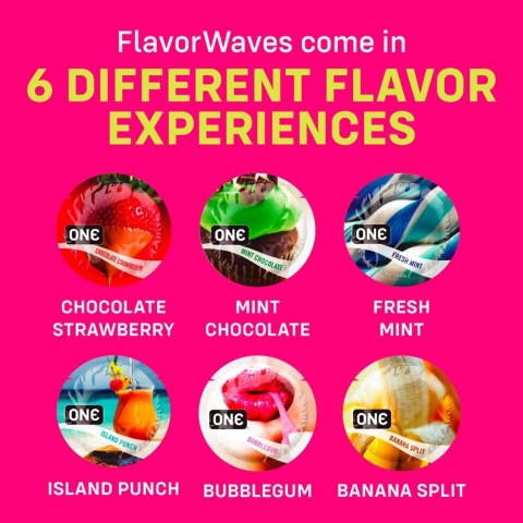 ONE Flavor Waves prezerwatywy smakowe zestaw 12 sztuk rożne smaki