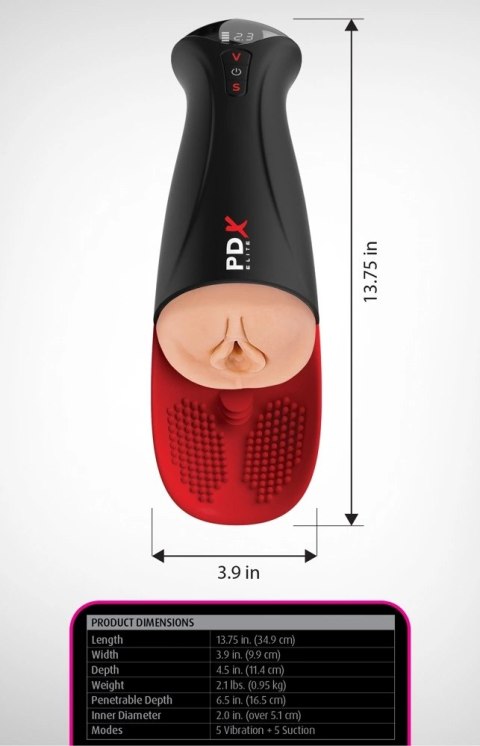 PDX Elite Fuck-O-Matic Pro XL Light - maszyna intymna XL z masażerem