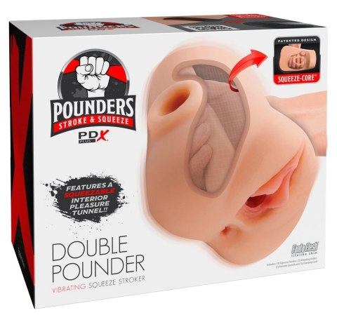 PDX Plus Double Pounder Vibrating maszyna intymna z podwojnym kanałem i wibracją