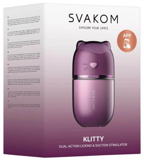 SVAKOM Klitty Dusty Lavender - kompaktowy model z funkcją ssania i lizania