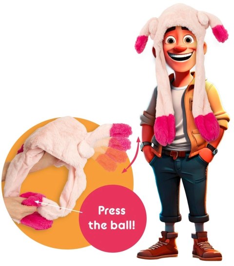 You2Toys czapka imprezowa z pompowanymi elementami dekoracyjnymi, rożowa