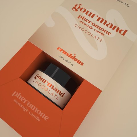 CRUSHIOUS GOURMAND MASSAGE CANDLE WITH PHEROMONES AND CHOCOLATE SCENT 20ML