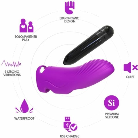 ARMONY Aurora Wibrator Palcowy Fioletowy 9 Trybow Wodoodporny