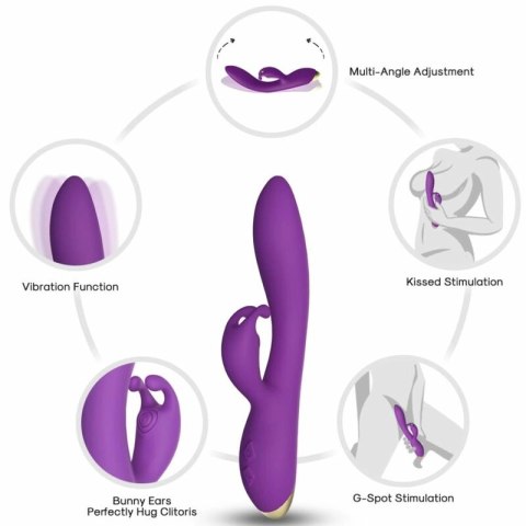 ARMONY Bonnie Krolik Fioletowy - wibrator silikonowy, 9 trybow, wodoodporny