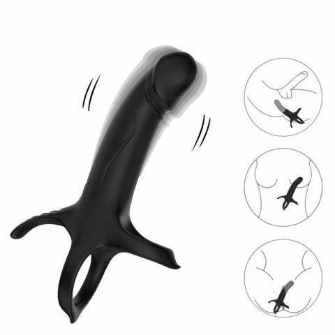 ARMONY Dildo z pierścieniem i pilotem, czarne, 9 trybow wibracji