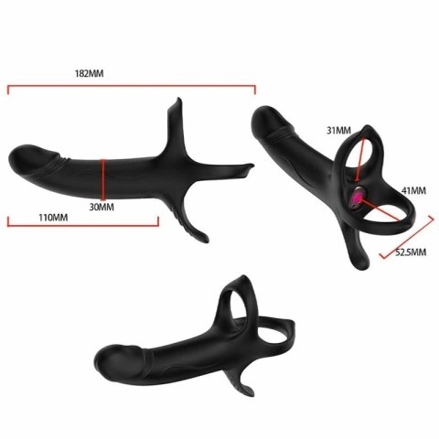 ARMONY Dildo z pierścieniem i pilotem, czarne, 9 trybow wibracji