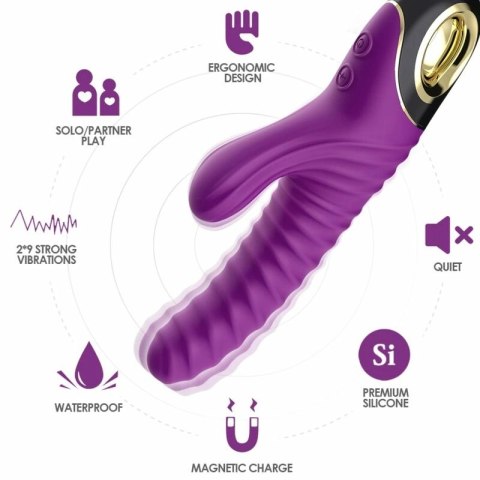 ARMONY Eternity silikonowy masażer intymny fioletowy 228mm wodoodporny