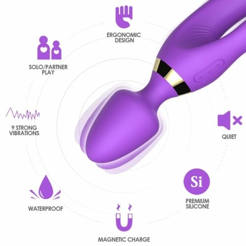 ARMONY Masażer i wibrator krolik fioletowy, wodoodporny, 236 mm