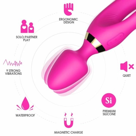 ARMONY Masażer i wibrator krolik fuksja wodoodporny 236mm USB