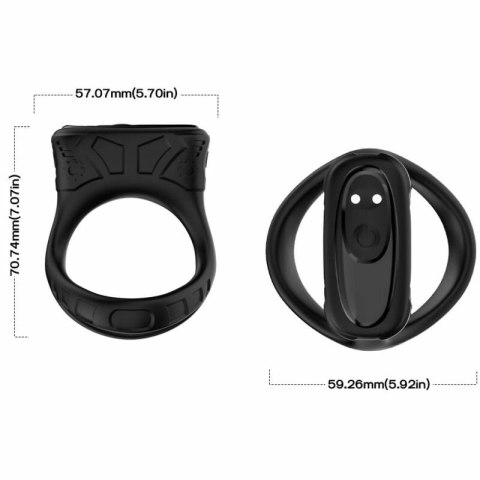 ARMONY Pierścień wibracyjny wielopozycyjny czarny 9 trybow USB