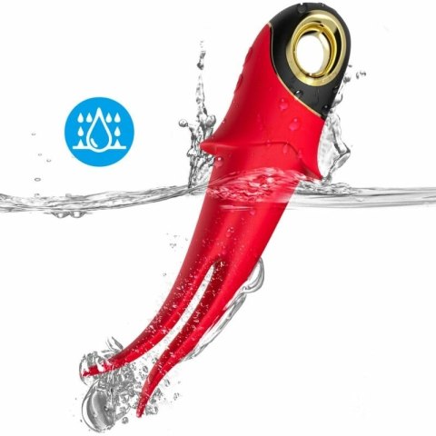 ARMONY Shadow dwugłowicowy wibrator silikonowy czerwony 234mm USB