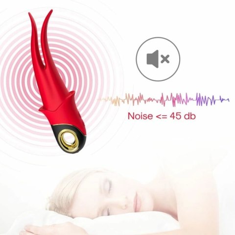 ARMONY Shadow dwugłowicowy wibrator silikonowy czerwony 234mm USB