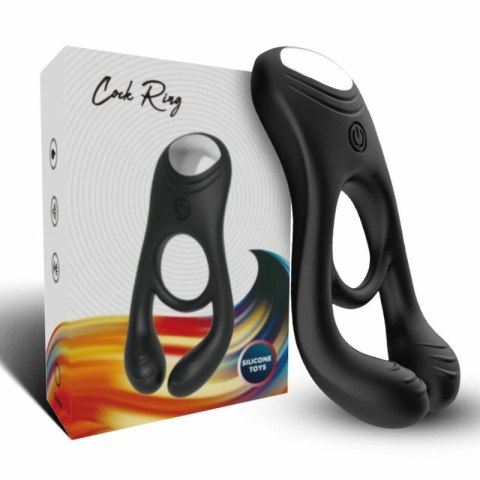 ARMONY VEYRON czarny pierścień intymny z podwojnym wibratorem USB