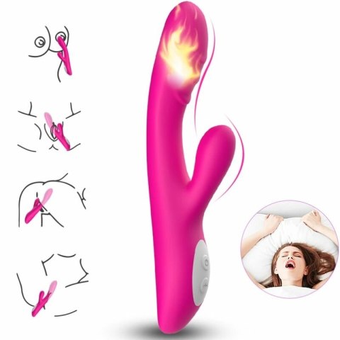 ARMONY Wibrator Iskrowy Fuksja z Efektem Ciepła 224mm USB wodoodporny