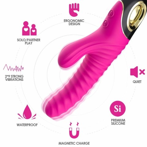 ARMONY Wibrator Wieczności silikonowy fuksja 228mm wodoodporny USB